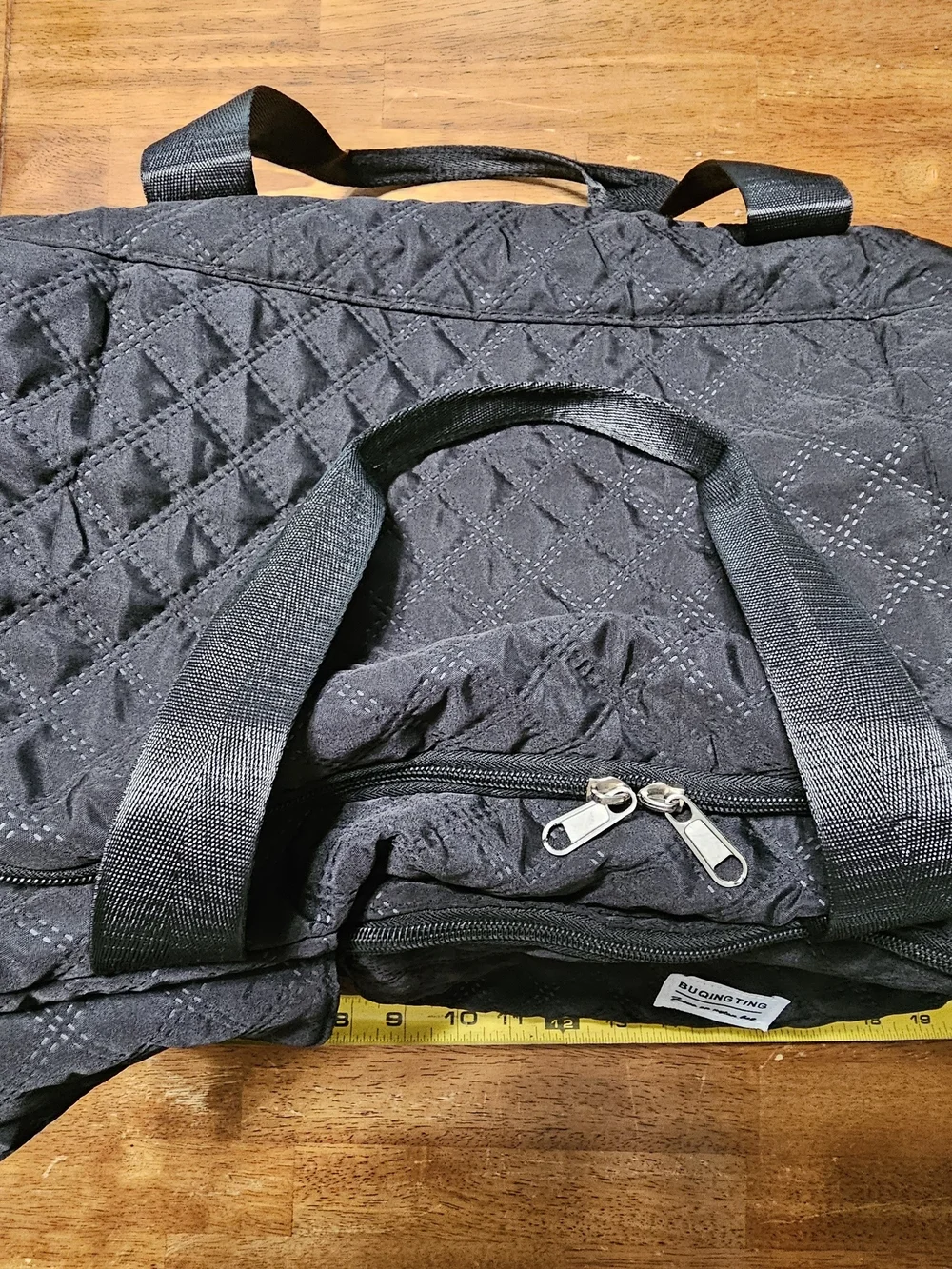 Black Quilted Duffle Bag